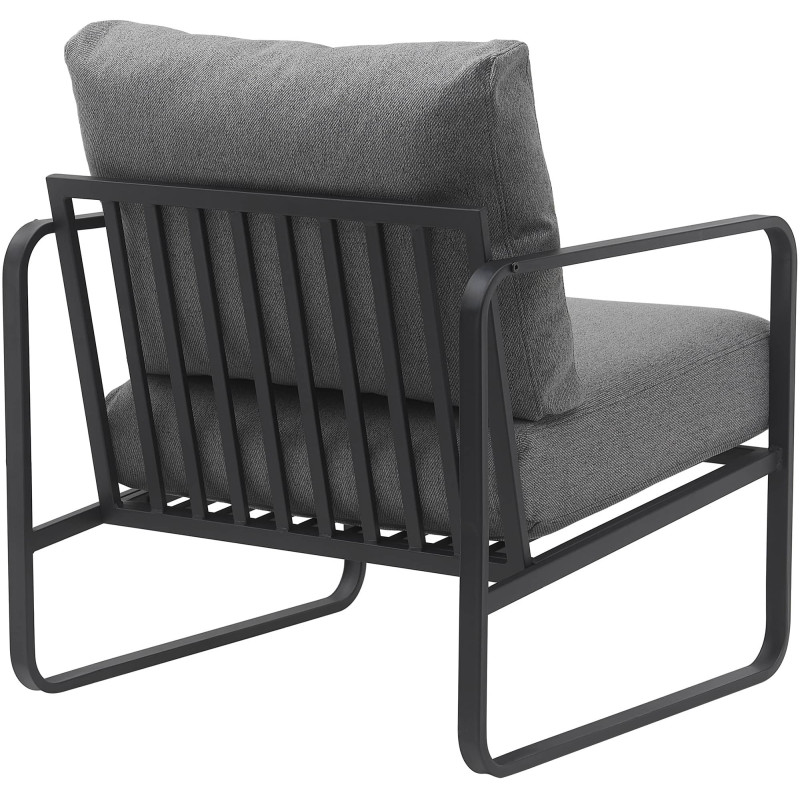 Fauteuil Lounge Manea en tissu gris foncé