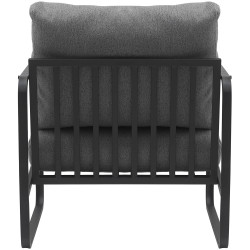 Fauteuil Lounge Manea en tissu gris foncé