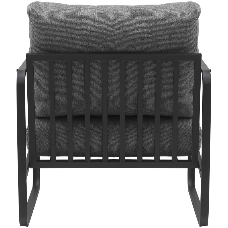 Fauteuil Lounge Manea en tissu gris foncé