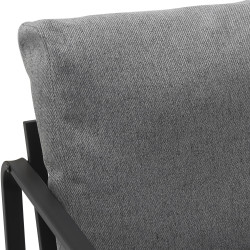 Fauteuil Lounge Manea en tissu gris foncé