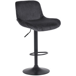 Tabouret de bar Solon en velours noir