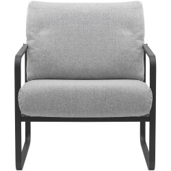 Fauteuil Lounge Manea en tissu gris clair