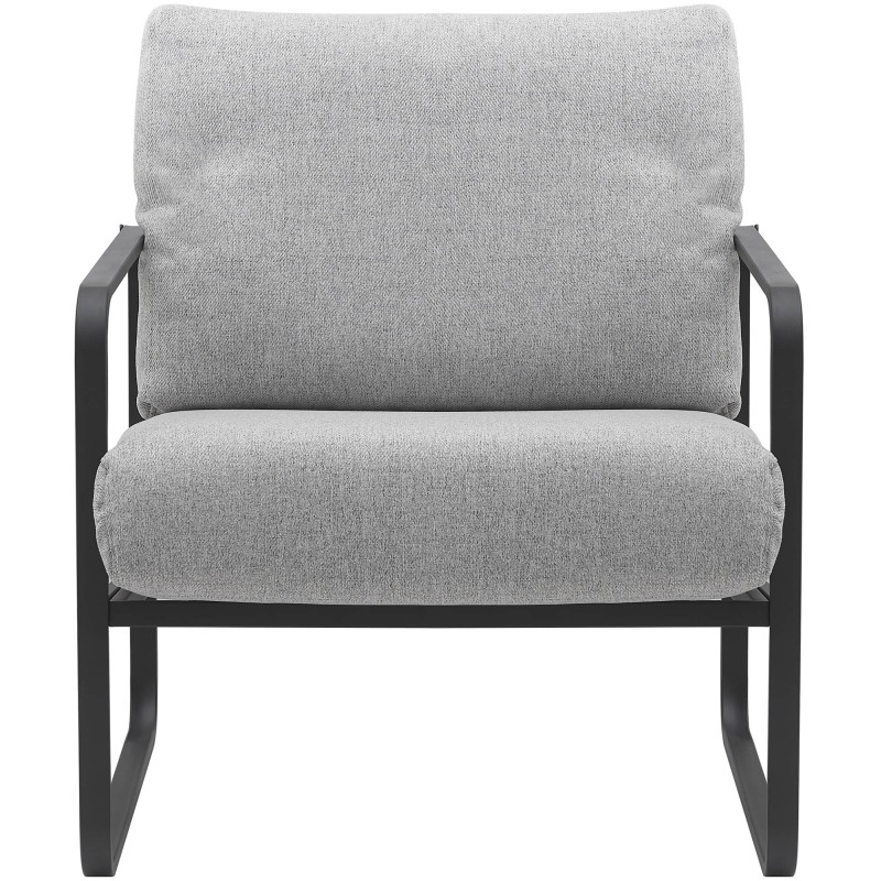 Fauteuil Lounge Manea en tissu gris clair