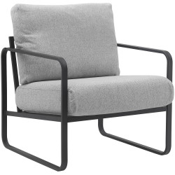 Fauteuil Lounge Manea en tissu gris clair