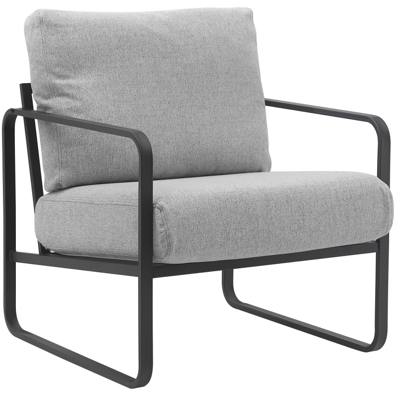 Fauteuil Lounge Manea en tissu gris clair