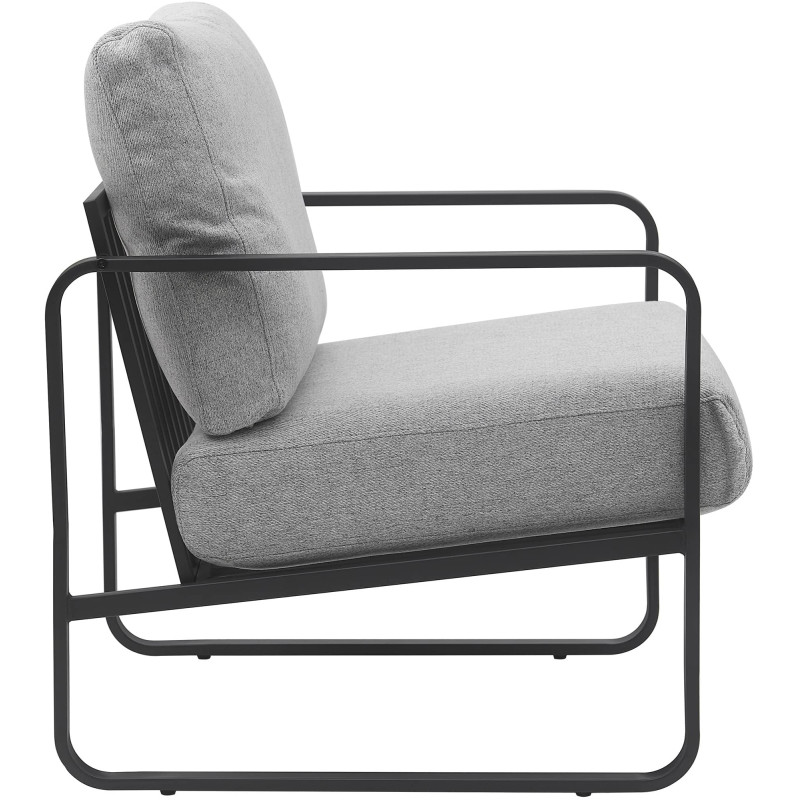 Fauteuil Lounge Manea en tissu gris clair
