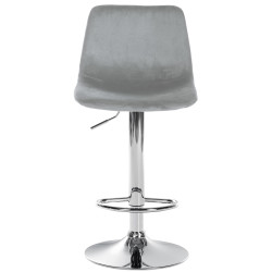 Tabouret de bar Divo velours chrome gris