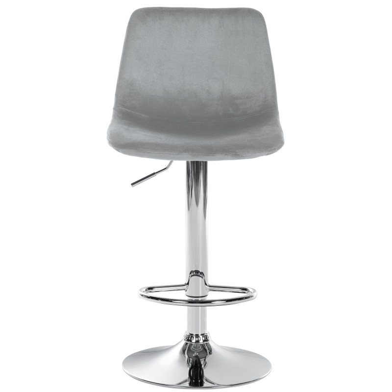 Tabouret de bar Divo velours chrome gris
