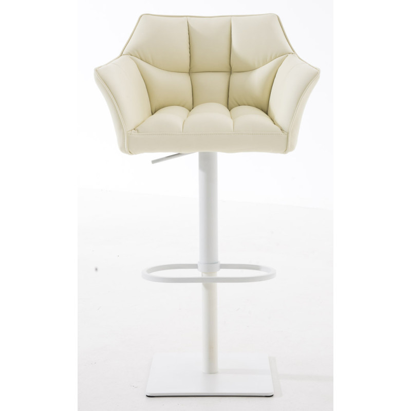 Ensemble de 2 tabourets de bar Damaso en similicuir blanc crème