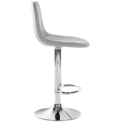 Tabouret de bar Divo velours chrome gris