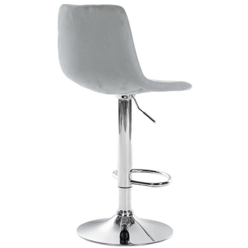 Tabouret de bar Divo velours chrome gris