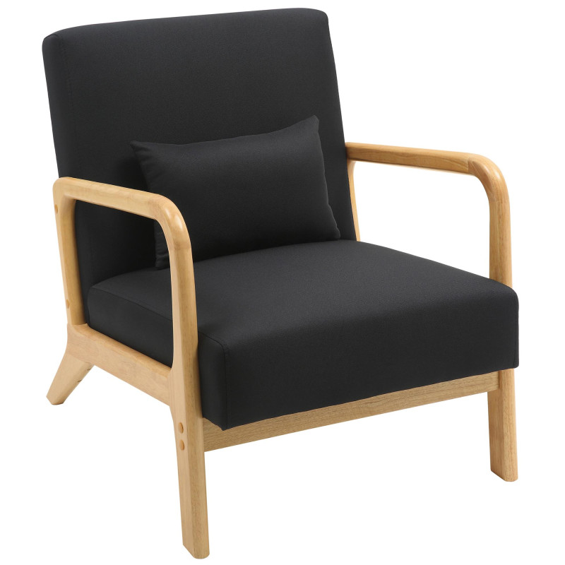 Fauteuil en tissu Hibbing noir