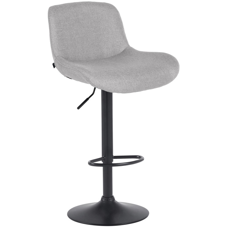 Tabouret de bar Solon en tissu gris clair