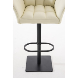 Ensemble de 2 tabourets de bar Damaso en similicuir noir crème