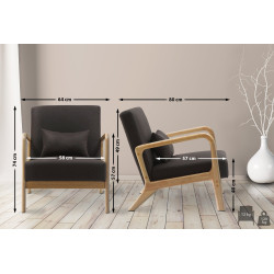Fauteuil en tissu Hibbing brun