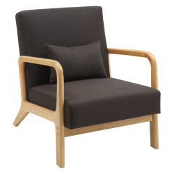 Fauteuil en tissu Hibbing brun