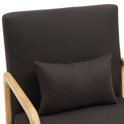 Fauteuil en tissu Hibbing brun