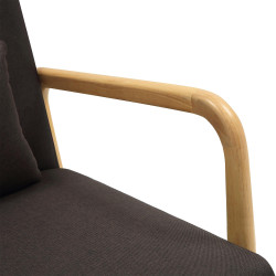 Fauteuil en tissu Hibbing brun