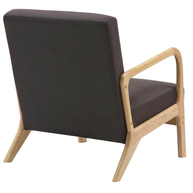 Fauteuil en tissu Hibbing brun