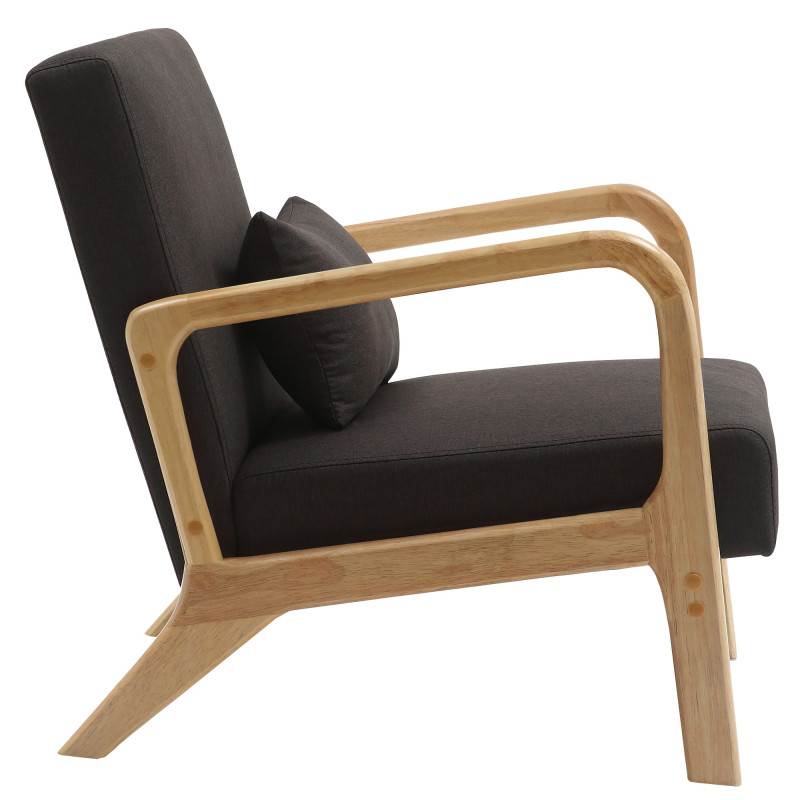 Fauteuil en tissu Hibbing brun