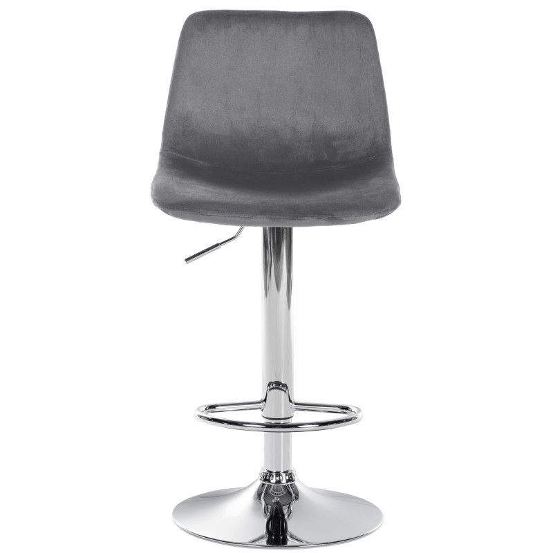 Tabouret de bar Divo velours chrome gris foncé