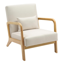 Fauteuil en tissu Hibbing crème