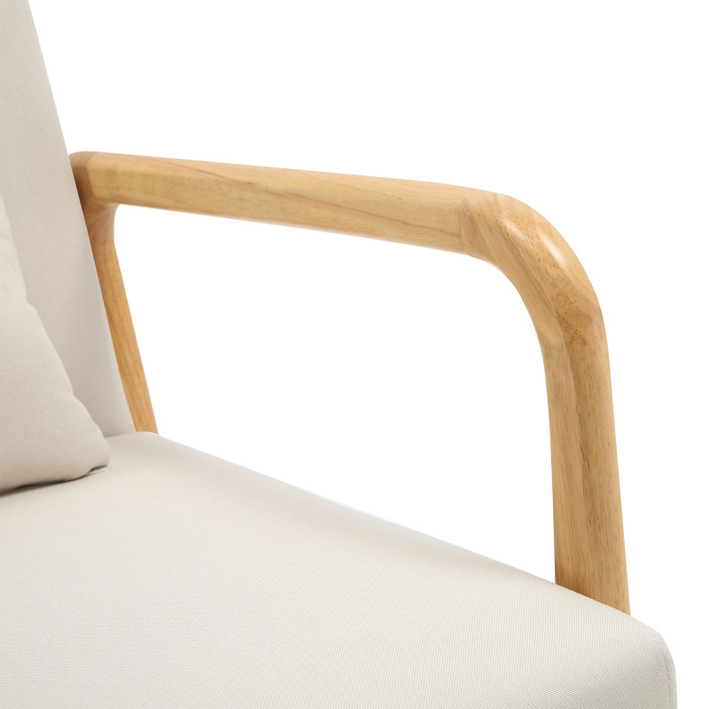 Fauteuil en tissu Hibbing crème