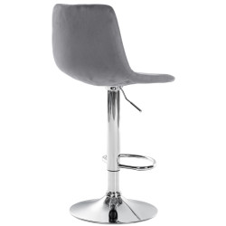 Tabouret de bar Divo velours chrome gris foncé