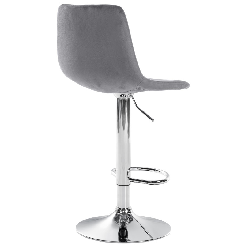 Tabouret de bar Divo velours chrome gris foncé