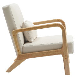 Fauteuil en tissu Hibbing crème