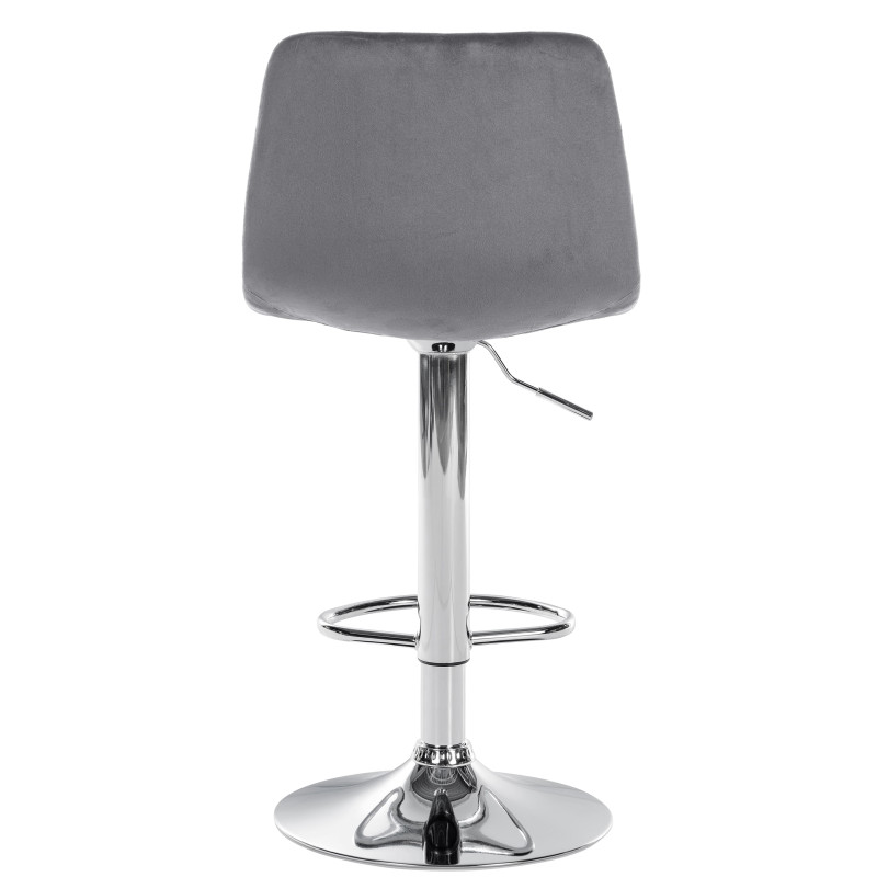 Tabouret de bar Divo velours chrome gris foncé