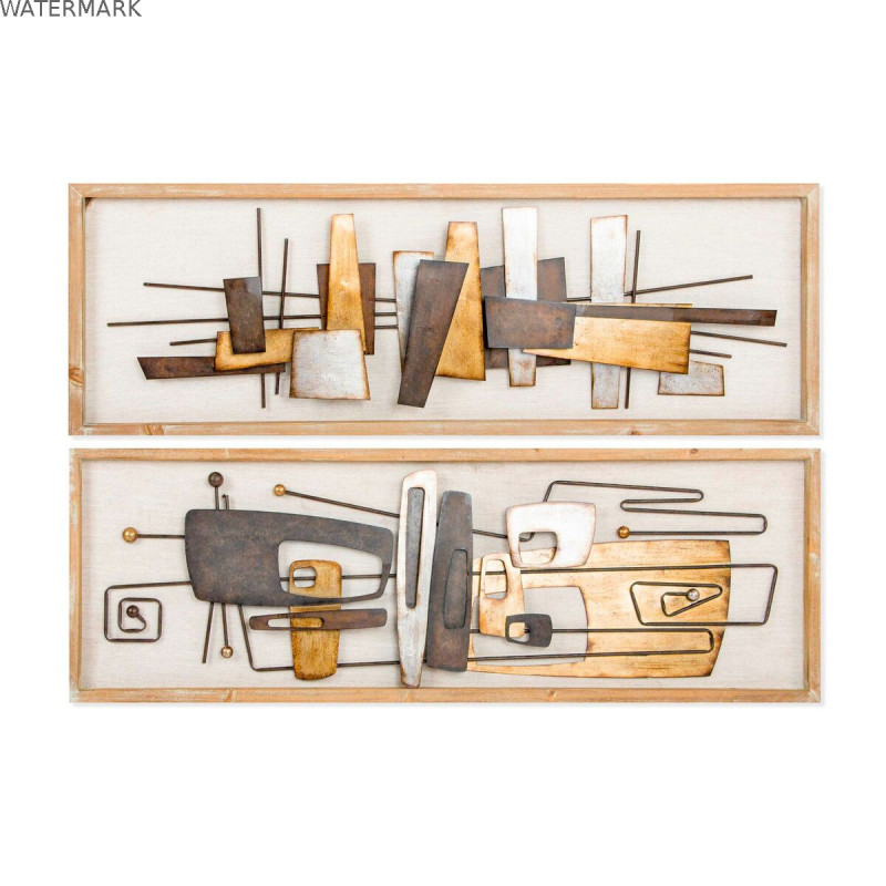 Décoration murale DKD Home Decor 120 x 40 x 5,5 cm Abstrait Naturel Doré Multicouleur Moderne (2 Unités) Décoration murale DKD Home Decor 120 x 40 x 5,5 cm Abstrait Naturel Doré Multicouleur Moderne (2 Unités)