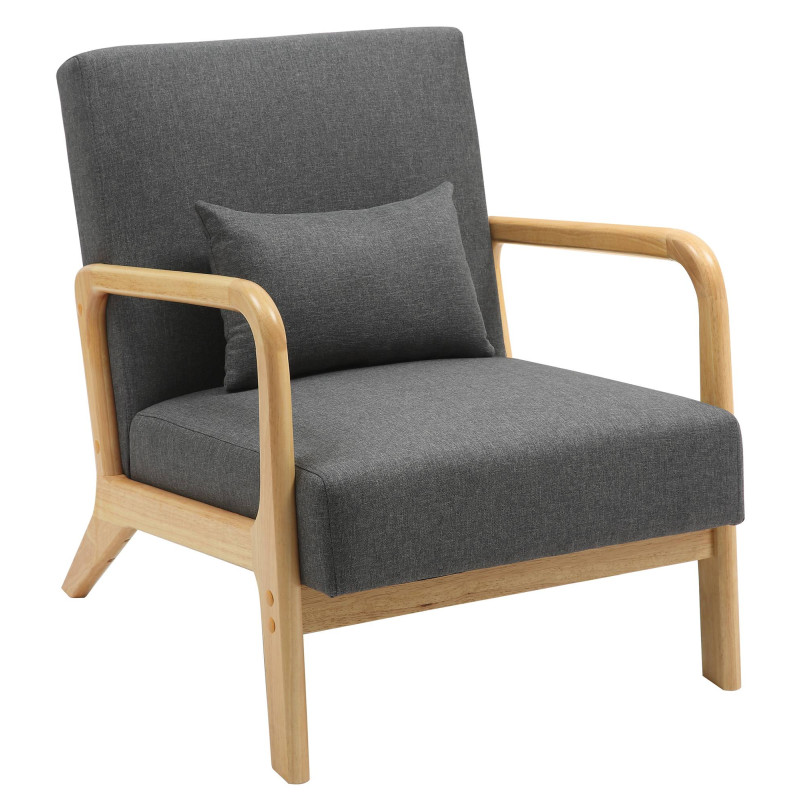 Fauteuil en tissu Hibbing gris foncé