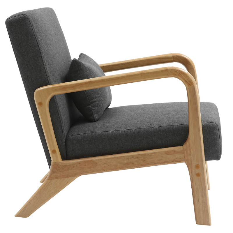 Fauteuil en tissu Hibbing gris foncé