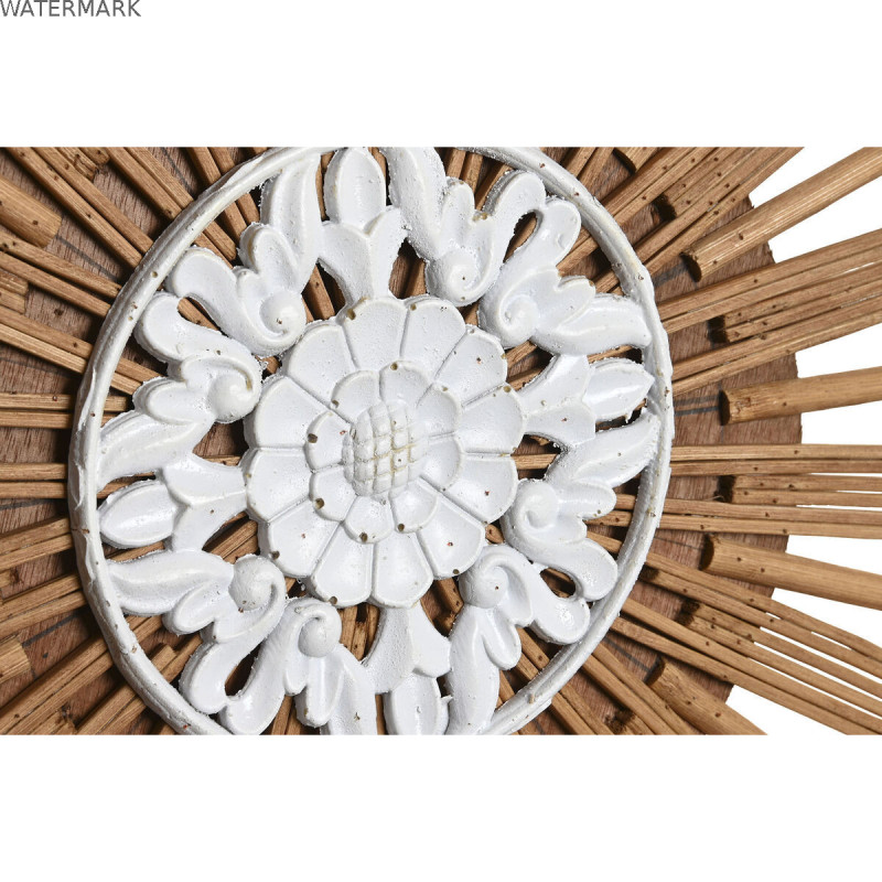 Décoration murale DKD Home Decor Blanc Marron Naturel Urbaine 70 x 1.5 x 70 cm 70 x 1,5 x 70 cm 73 x 1,5 x 73 cm