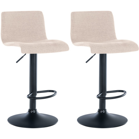 Set di 2 sgabelli da bar Branford in tessuto color crema