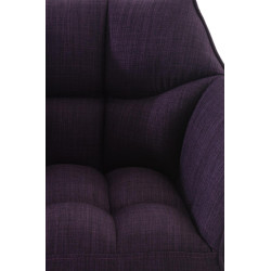 Ensemble de 2 tabourets de bar en tissu Damaso blanc violet