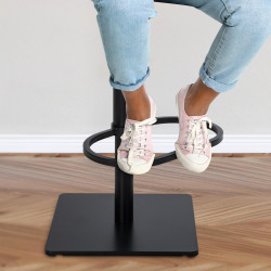 Ensemble de 2 tabourets de bar en tissu Damaso noir gris foncé