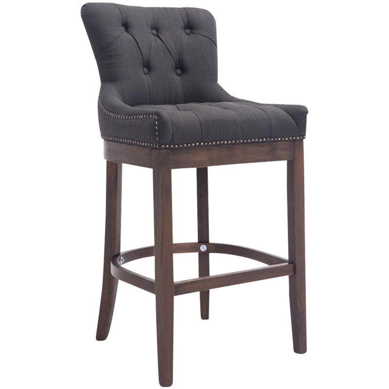 Tabouret de bar Lakewood en tissu gris foncé antique