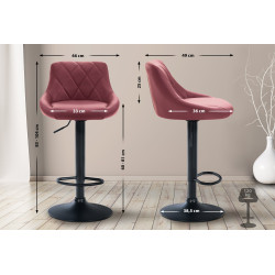 Tabouret de bar Lazio, simili cuir rouge bordeaux