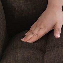 Ensemble de 2 tabourets de bar en tissu Damaso et acier inoxydable brun