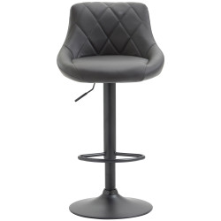 Tabouret de bar Lazio, simili cuir gris