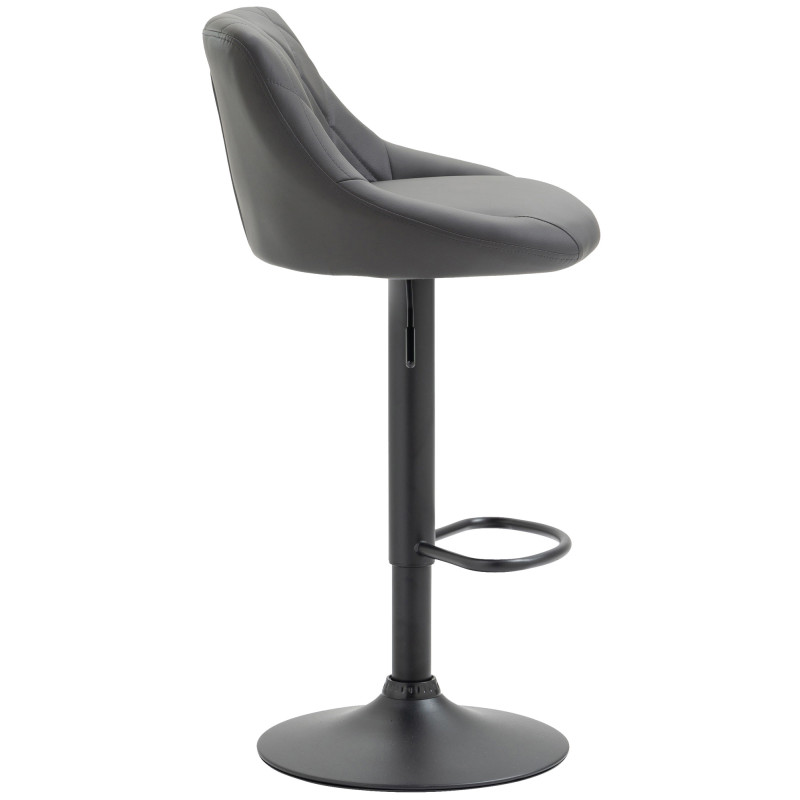 Tabouret de bar Lazio, simili cuir gris