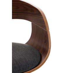 Ensemble de 2 tabourets de bar Kingston C en tissu noyer/gris foncé