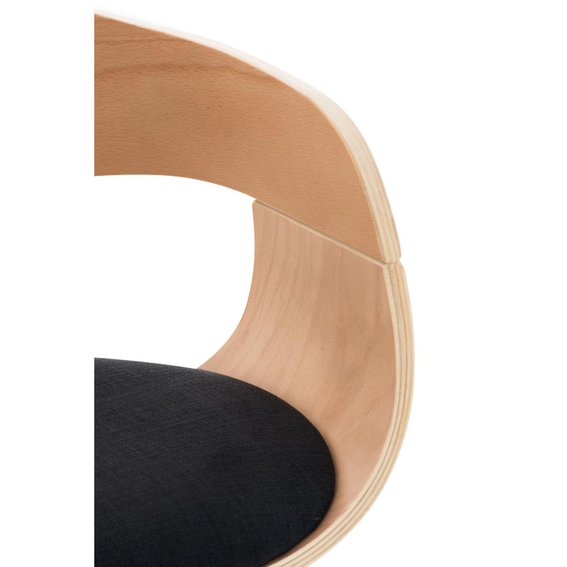 Ensemble de 2 tabourets de bar Kingston C en tissu naturel/noir