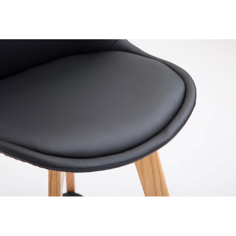 Ensemble de 2 tabourets de bar Metz en similicuir naturel noir