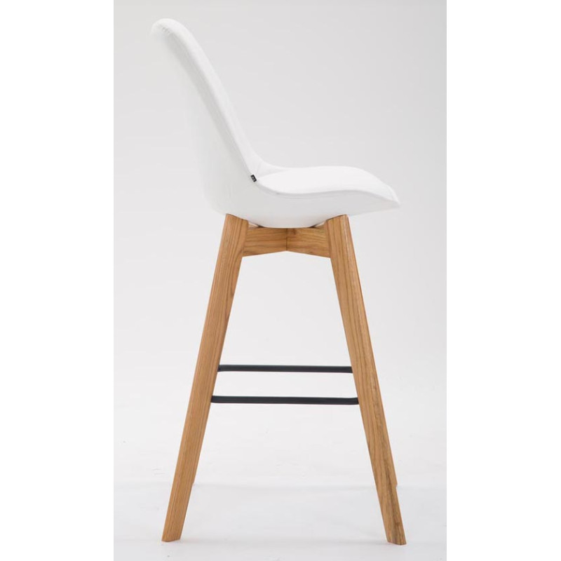 Ensemble de 2 tabourets de bar Metz en similicuir naturel blanc