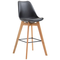 Lot de 2 tabourets de bar Metz en plastique naturel noir