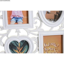 Cadre photo DKD Home Decor 8 photos Verre Blanc PP (58 x 2 x 37,5 cm) (2 Unités)