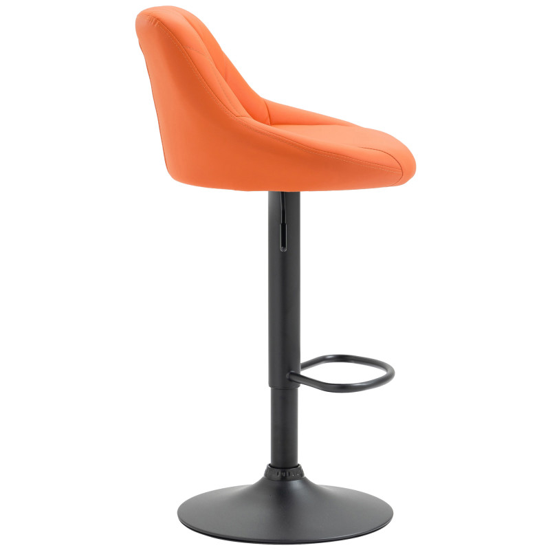 Tabouret de bar Lazio, simili cuir orange